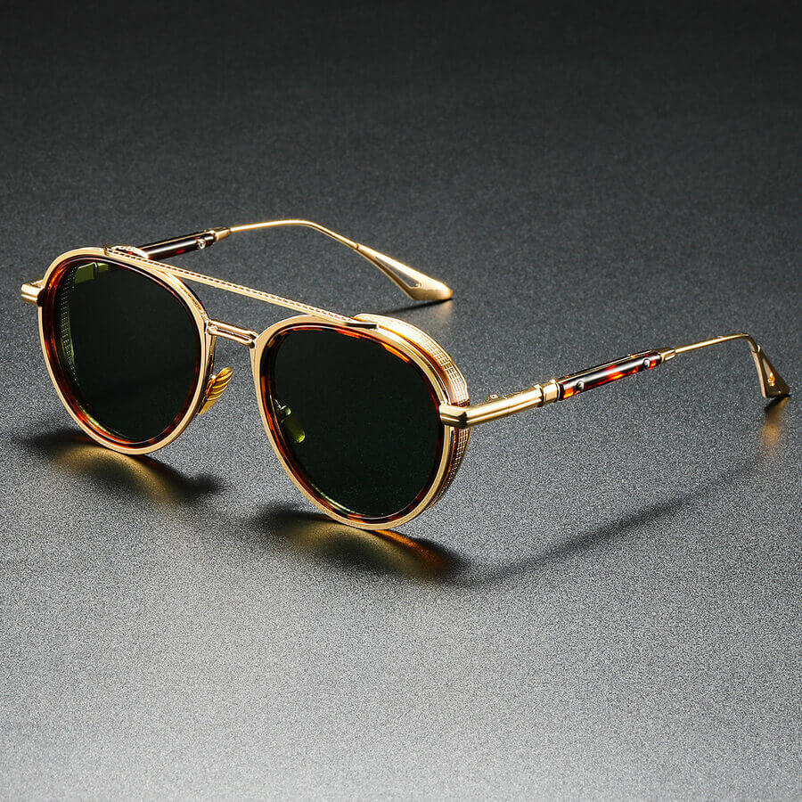 Retro Oval Sunglasses Metal Double Bridge UV400 – Fashion Shades