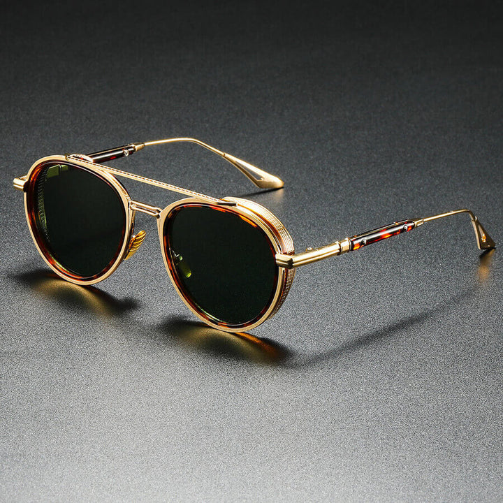 Retro Oval Sunglasses Metal Double Bridge UV400 – Fashion Shades