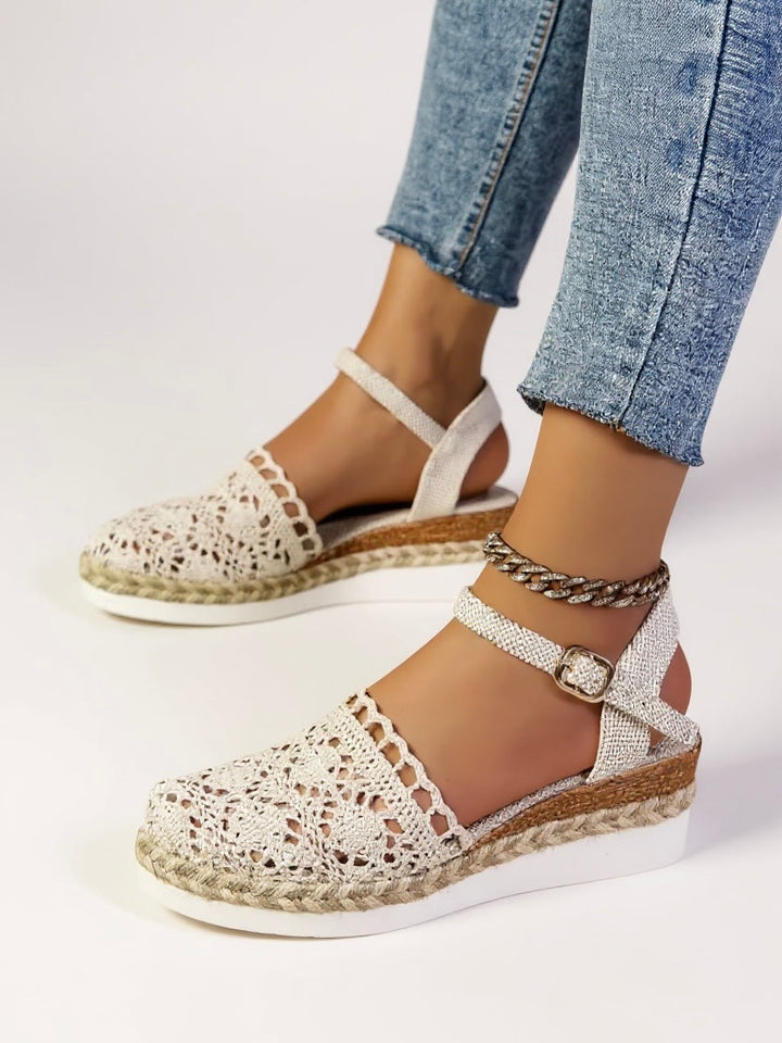 Espadrille Wedge Sandals – Women's Ankle Strap Platform