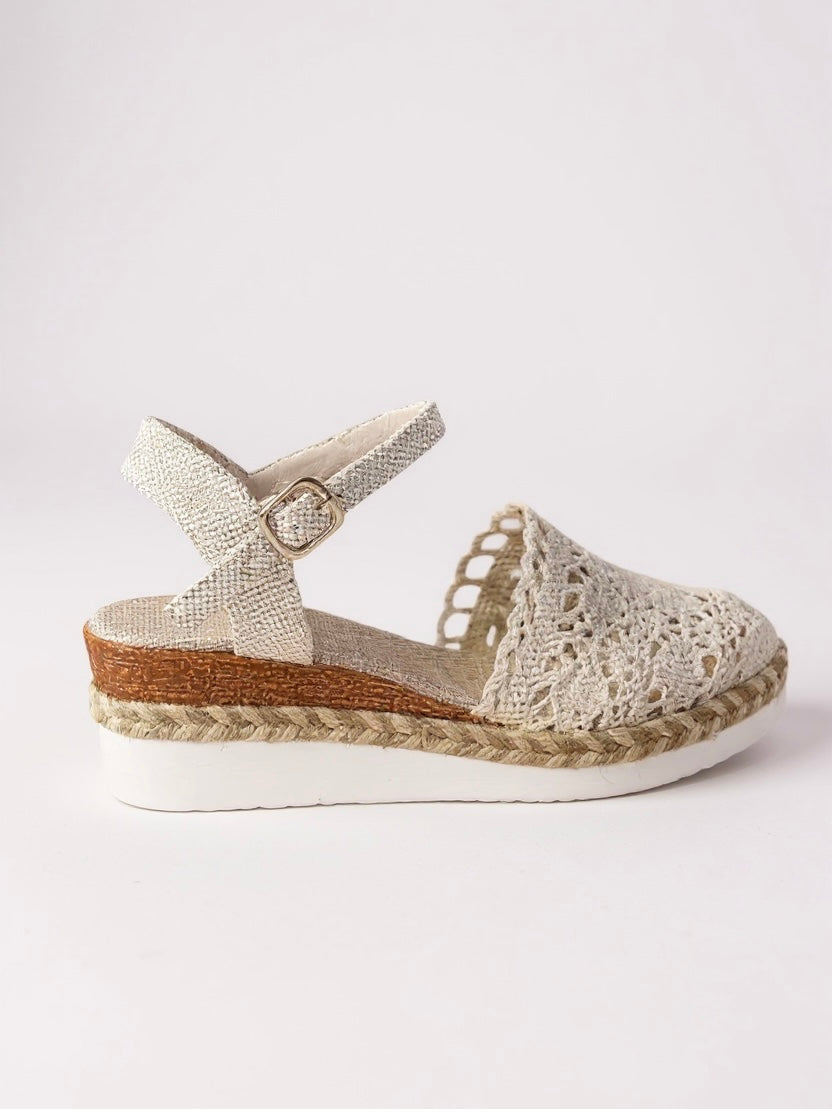 Women's Wedge Espadrille Sandals – Ankle Strap Boho Textured