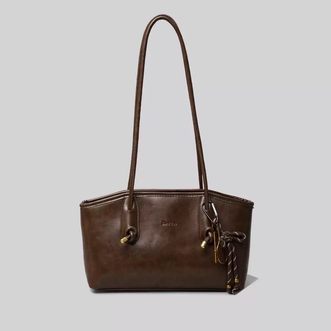 Vegan Leather Shoulder Bag – Structured Minimalist Hardware