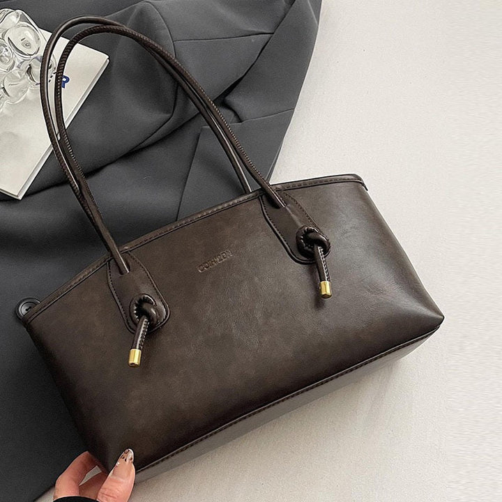 Vegan Leather Shoulder Bag – Structured Minimalist Hardware