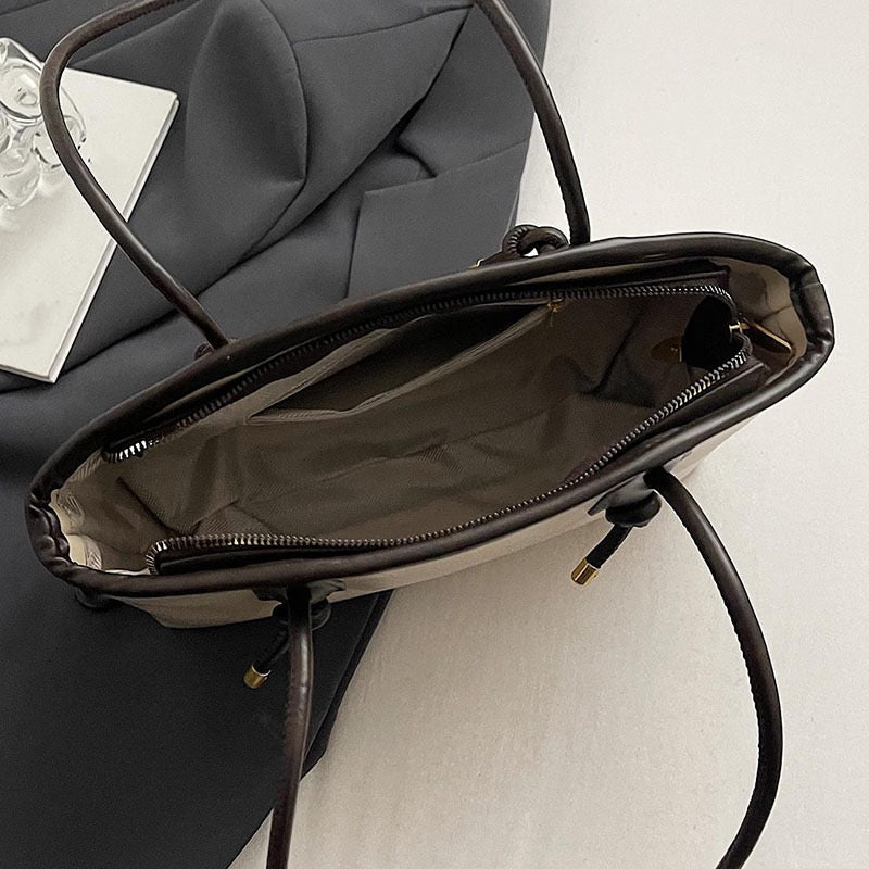Vegan Leather Shoulder Bag – Structured Minimalist Hardware