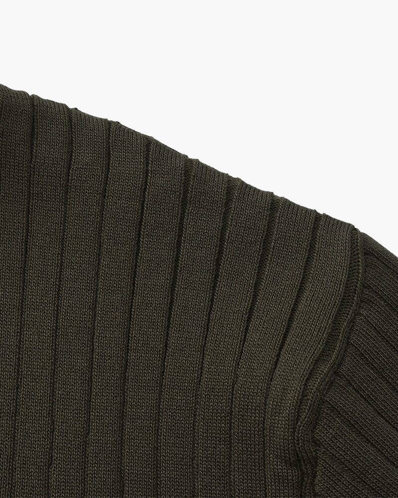 Men's Ribbed Knit Short Sleeve Polo Shirt – Relaxed Structured Fit