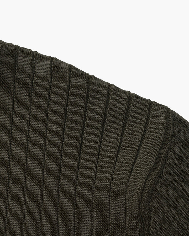 Men's Ribbed Knit Short Sleeve Polo Shirt – Relaxed Structured Fit