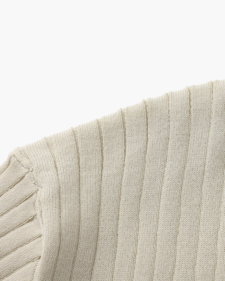 Men's Ribbed Knit Short Sleeve Polo Shirt – Relaxed Structured Fit