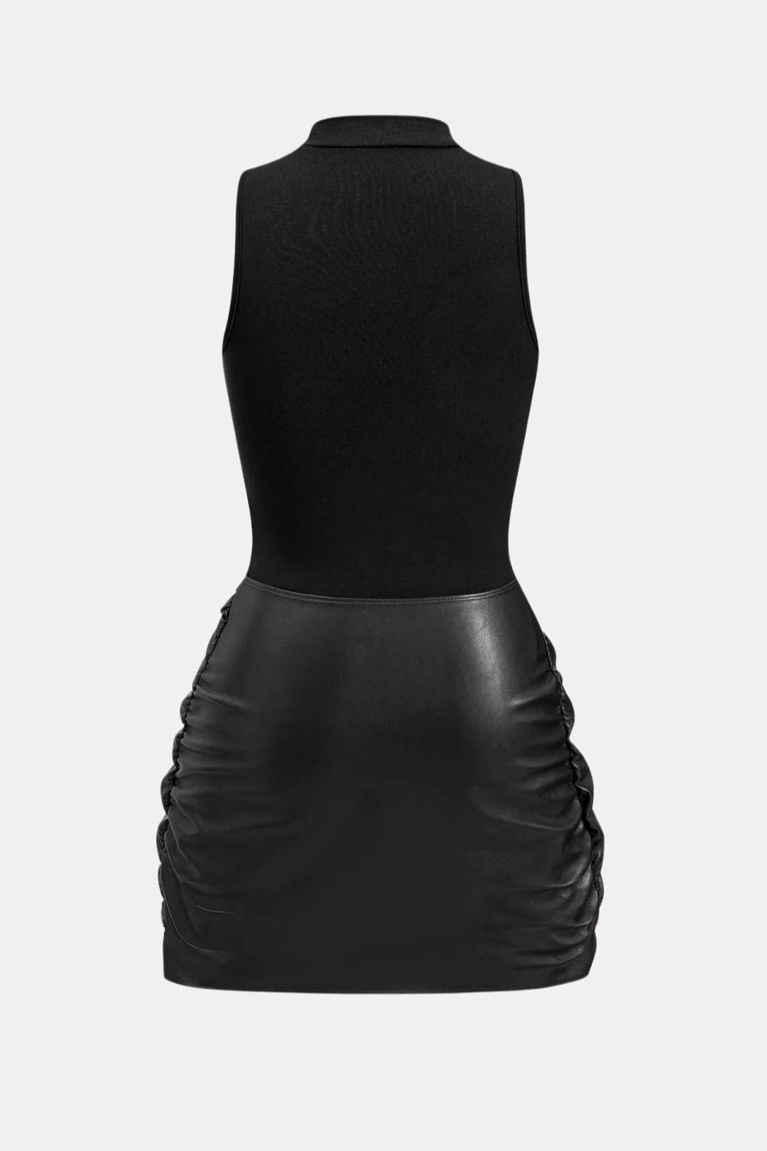 Women's Mini Dress – Sleeveless Tie-Front | Fitted Silhouette