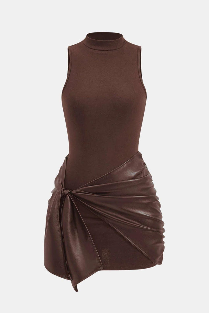 Women's Mini Dress – Sleeveless Tie-Front | Fitted Silhouette