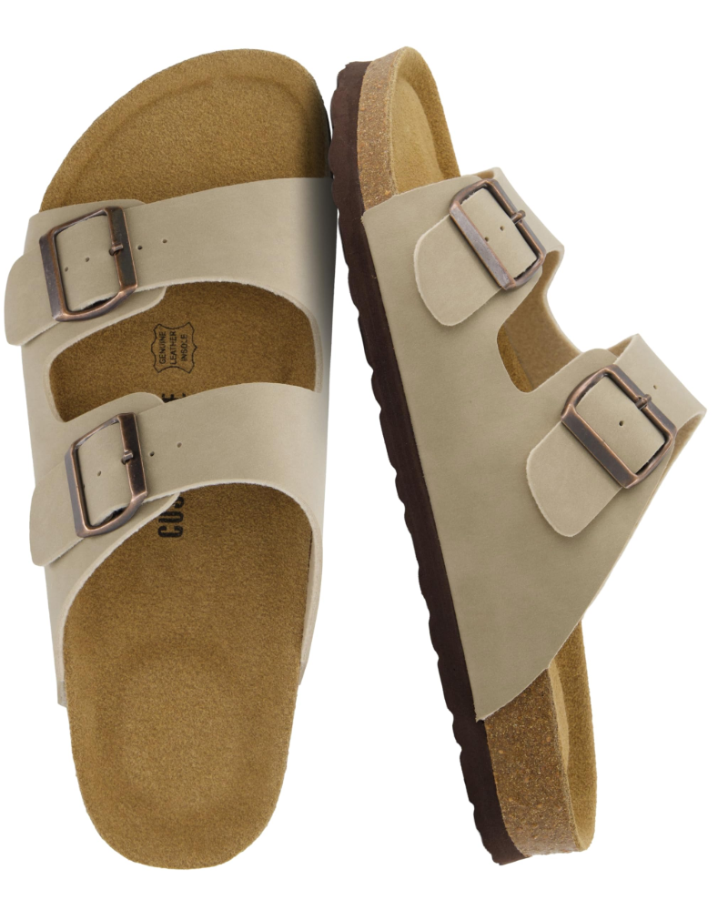 Men's Cork Footbed Arch Support Sandals – Adjustable Buckle