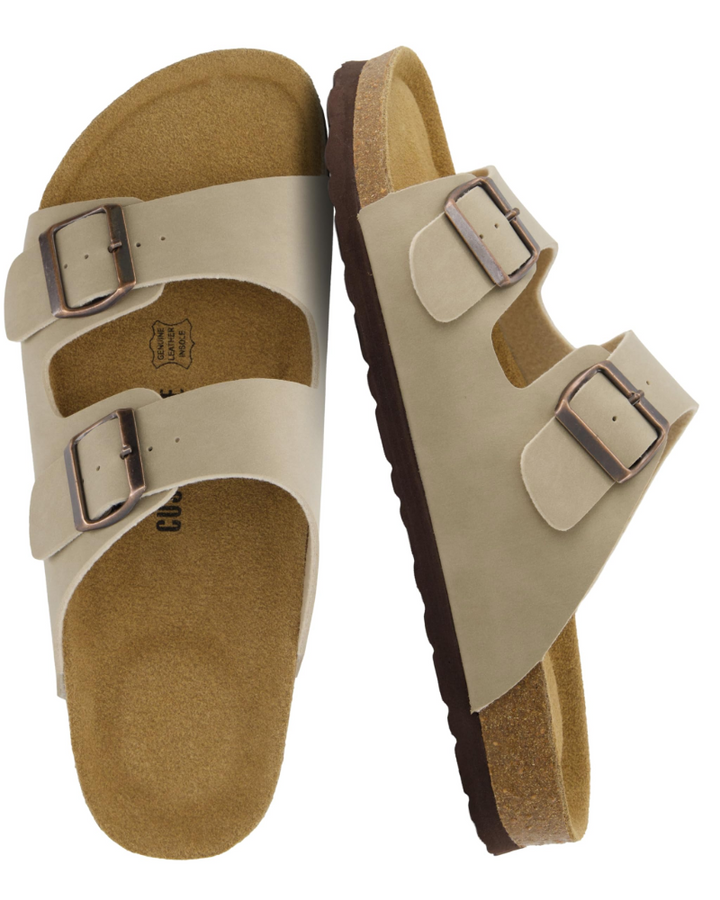 Men's Cork Footbed Arch Support Sandals – Adjustable Buckle