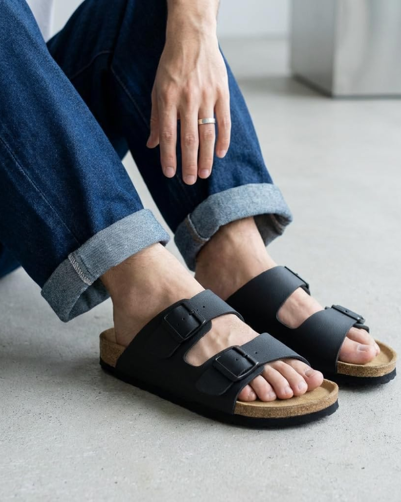 Men's Cork Footbed Arch Support Sandals – Adjustable Buckle
