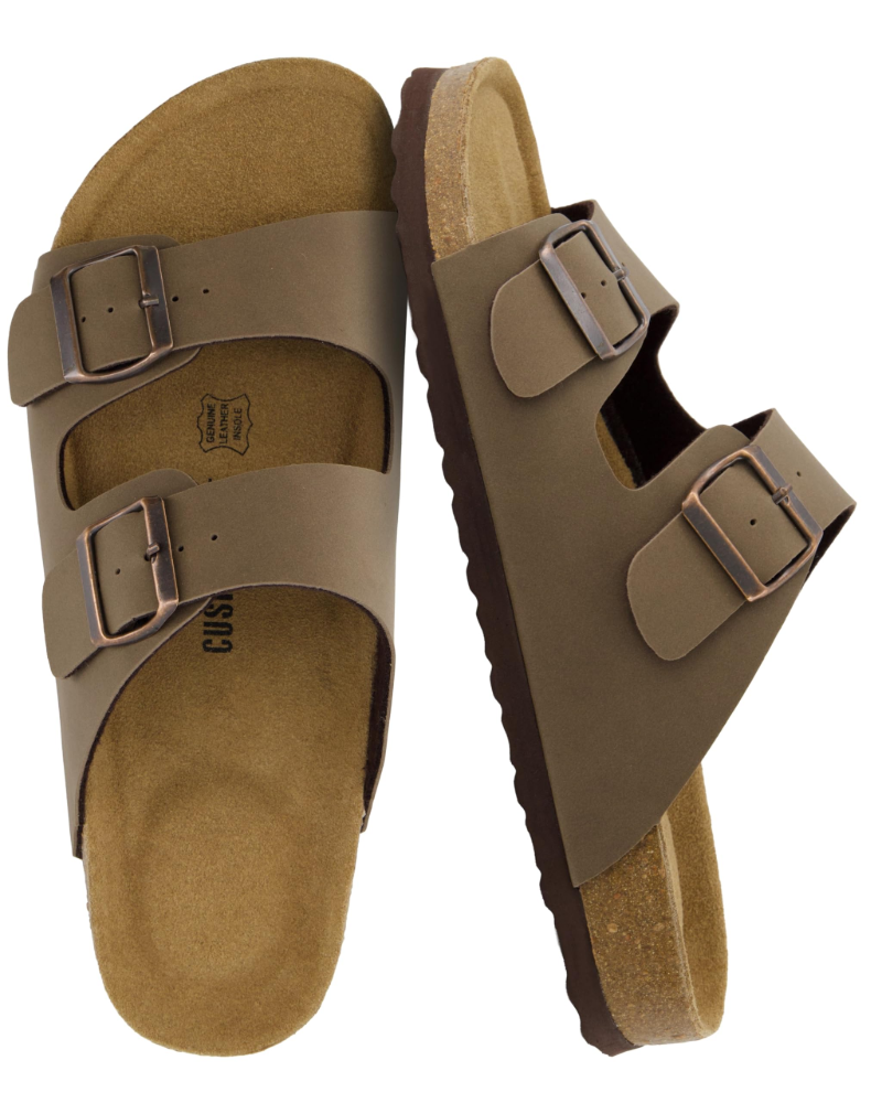 Men's Cork Footbed Arch Support Sandals – Adjustable Buckle