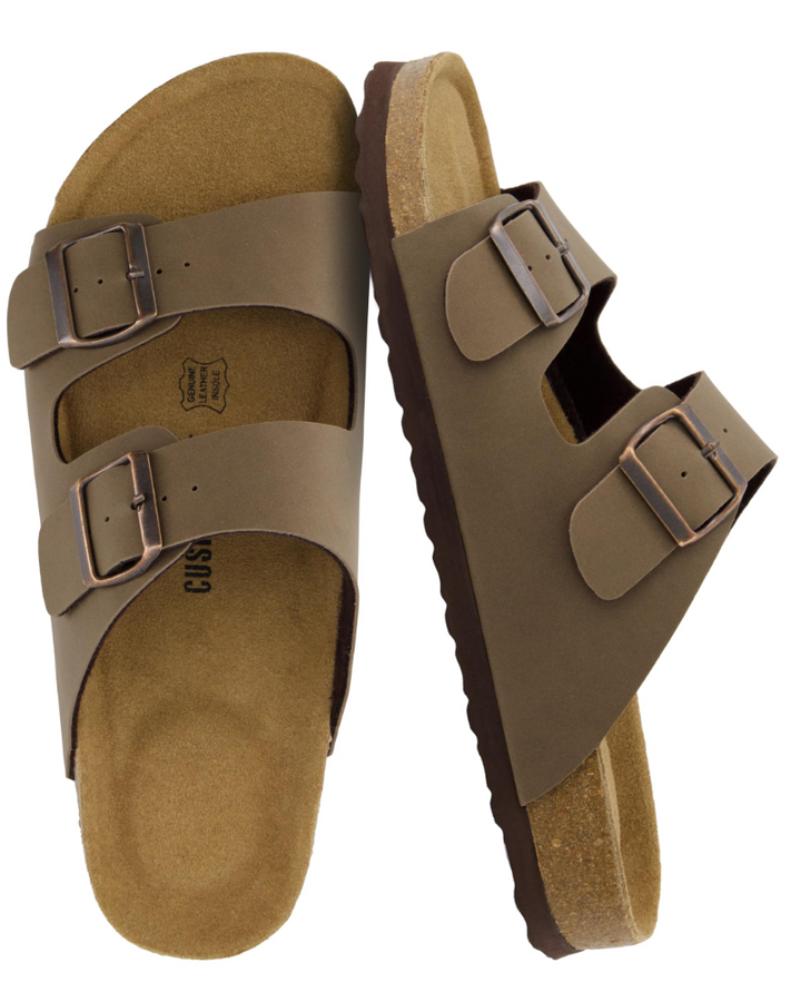 Men's Cork Footbed Arch Support Sandals – Adjustable Buckle