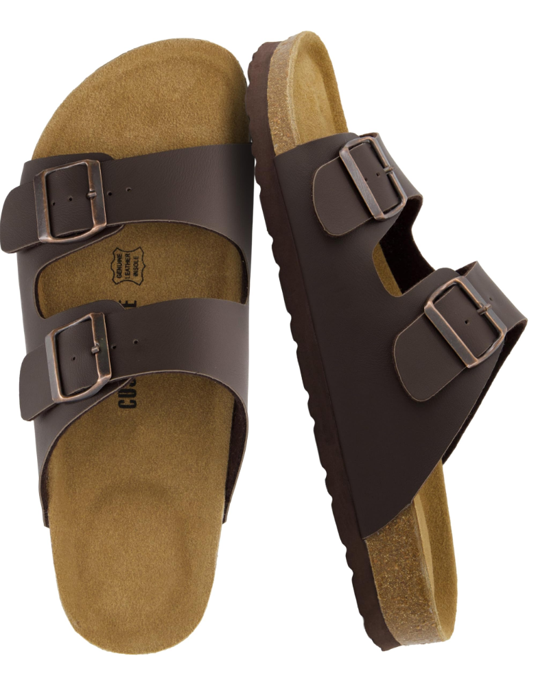 Men's Cork Footbed Arch Support Sandals – Adjustable Buckle