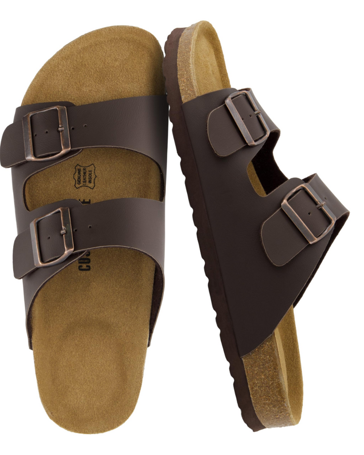 Men's Cork Footbed Arch Support Sandals – Adjustable Buckle