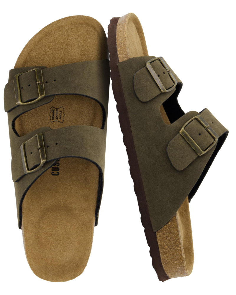 Men's Cork Footbed Arch Support Sandals – Adjustable Buckle