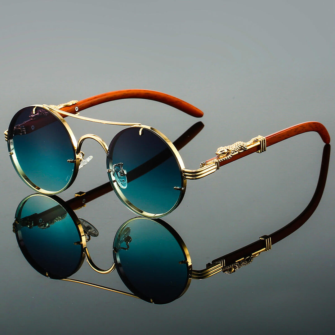 Round Retro Sunglasses Double-Beam Frames – UV400 Classic Style
