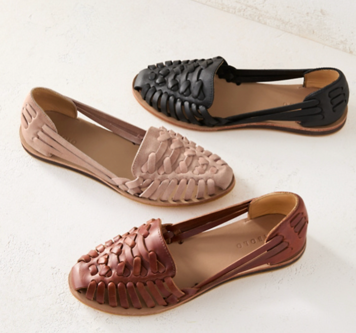 Women's Flat Sandals – Woven Closed Toe Slip-On Style