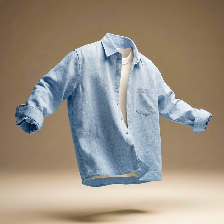 Men's Cotton Linen Look Shirt – Peruvian Blend Lightweight Breathable