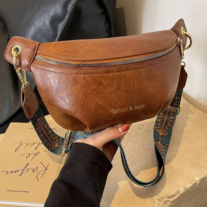 Woven Strap Crescent Shoulder Bag – Tone Hardware