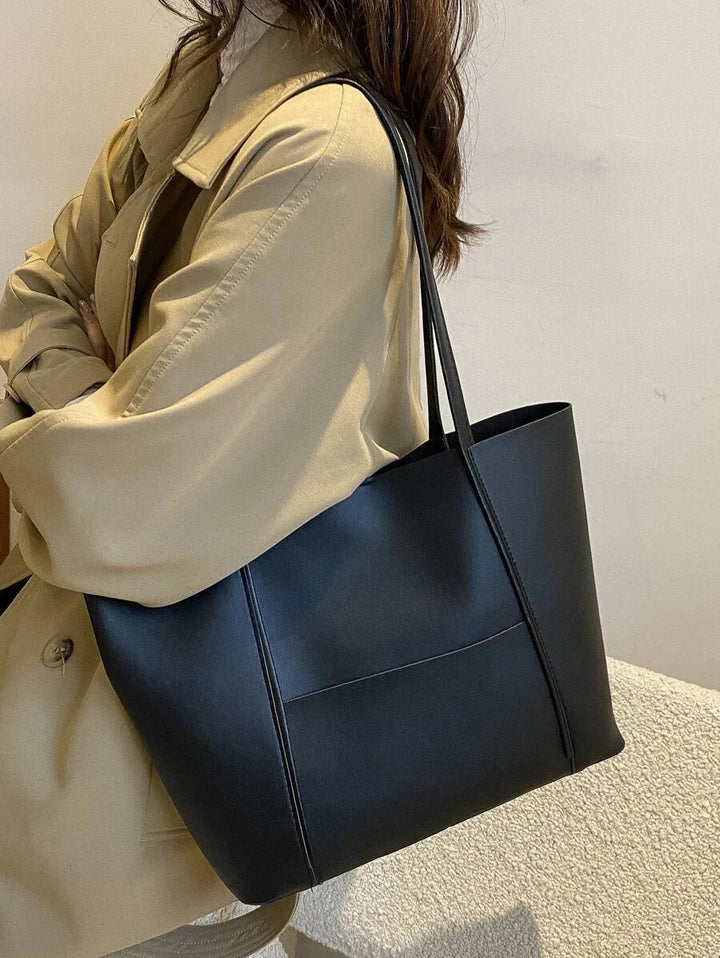 Women's Cowhide Leather Shoulder Bag – Large Capacity Wide Strap