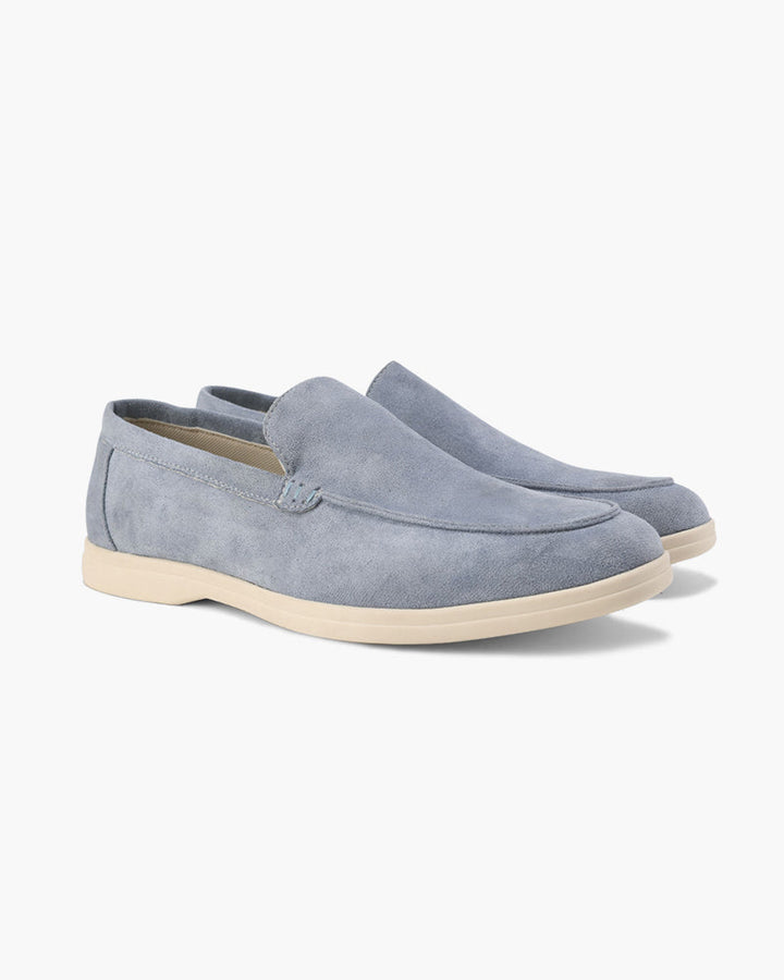 Men's Suede Loafers – Slip-On with Detailed Stitching