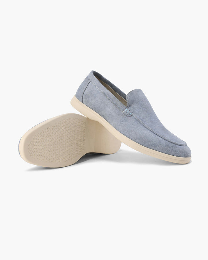 Men's Suede Loafers – Slip-On with Detailed Stitching