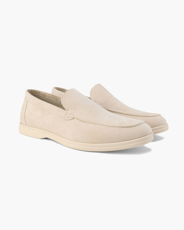 Men's Suede Loafers – Slip-On with Detailed Stitching