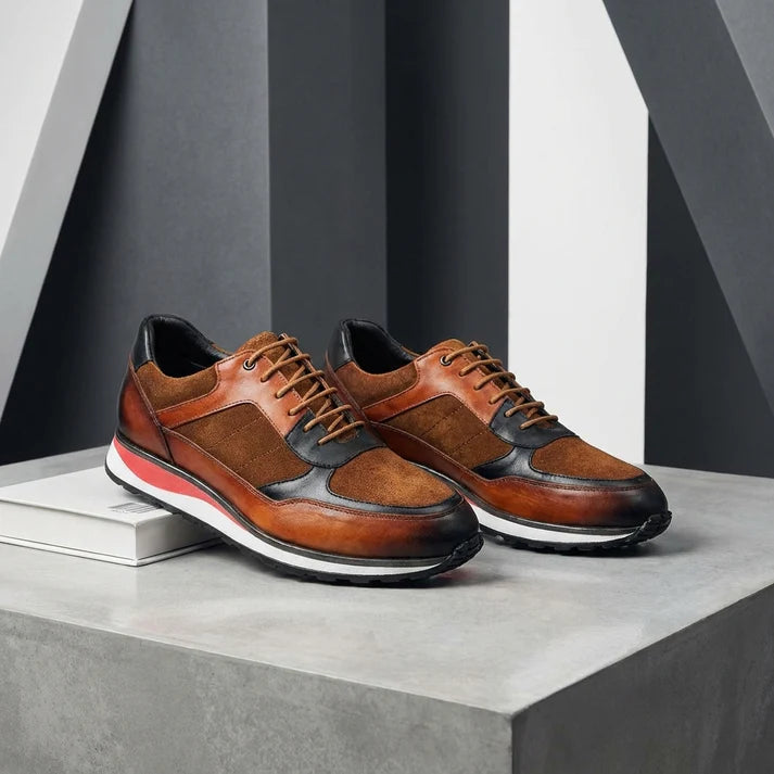 Men's Leather Sneakers – Premium Upper with Suede Trim