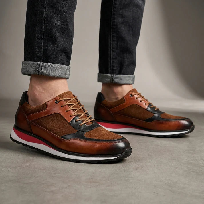 Men's Leather Sneakers – Premium Upper with Suede Trim