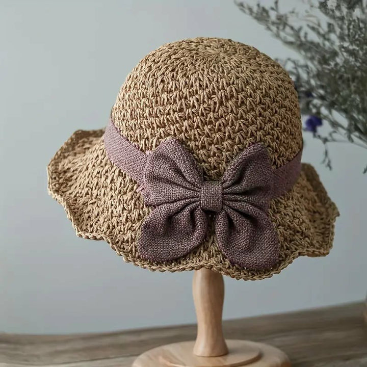 Women's Straw Sun Hat Wide Brim – Vintage Bow Detail