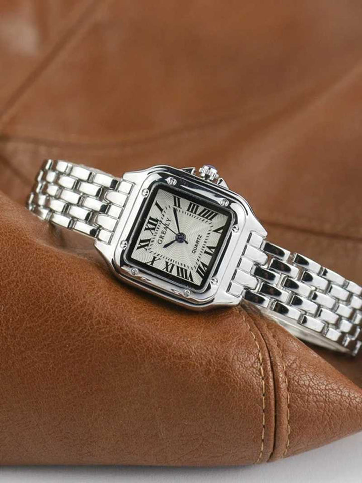 Women's Square Watch Waterproof Quartz – Sleek Dial Multi-Finish