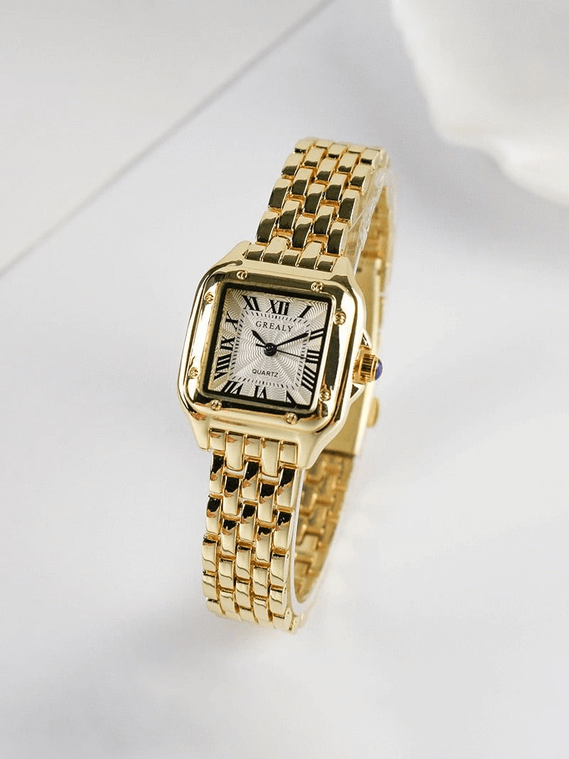 Women's Square Watch Waterproof Quartz – Sleek Dial Multi-Finish
