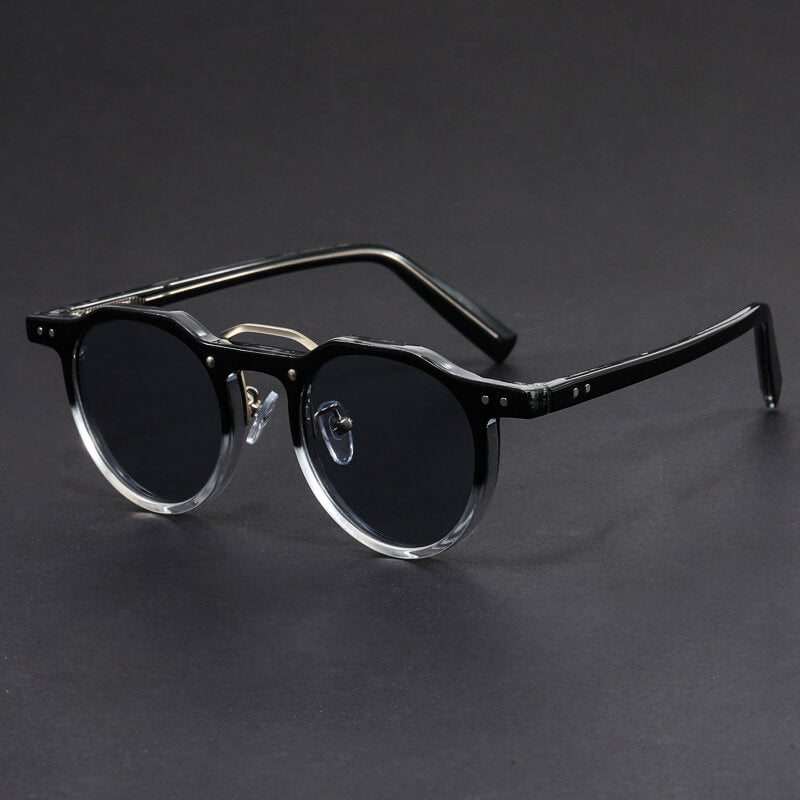 Round Retro Sunglasses – Tinted Lenses with Contrast Detail Frames