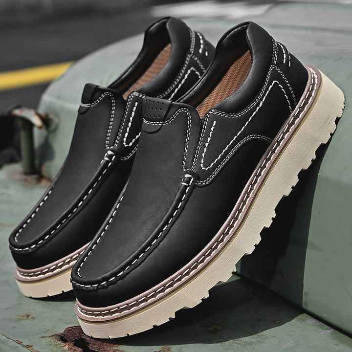 Men's Leather Loafers – Cushioned Insole & Non-Slip Rubber Sole