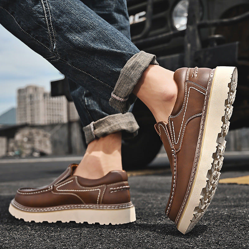 Men's Leather Loafers – Cushioned Insole & Non-Slip Rubber Sole