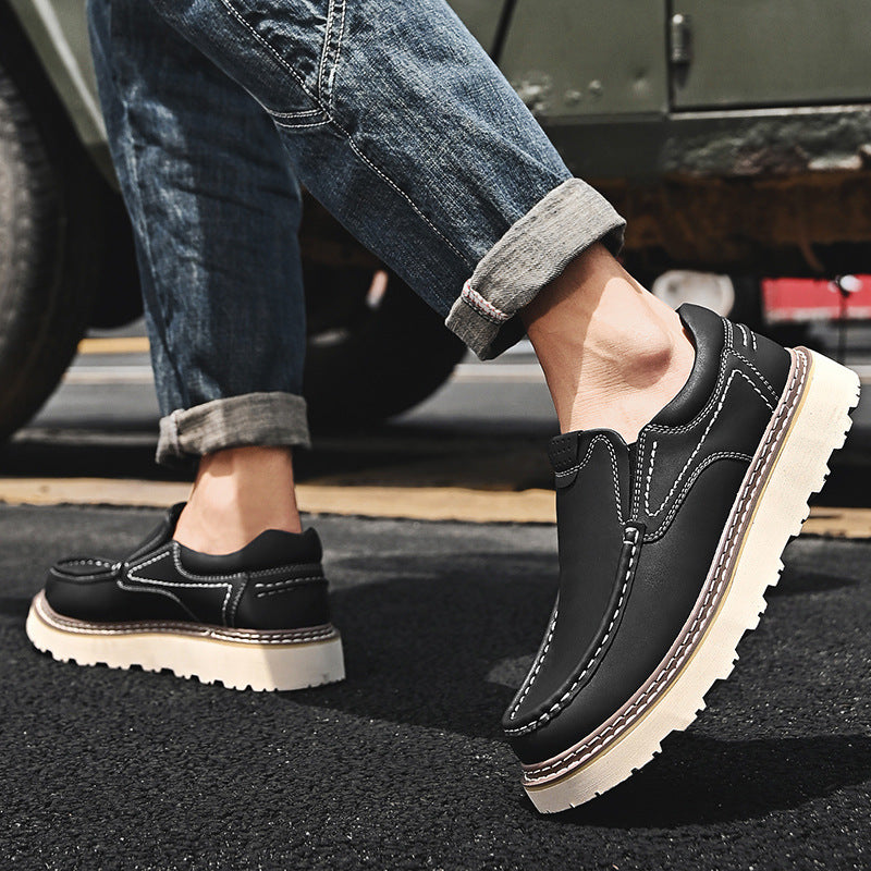 Men's Leather Loafers – Cushioned Insole & Non-Slip Rubber Sole