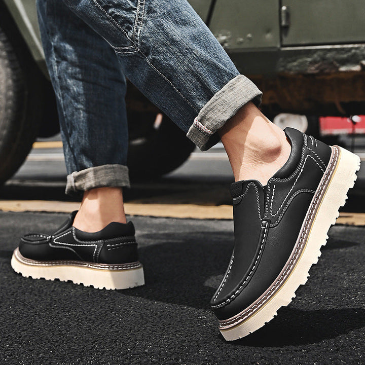 Men's Leather Loafers – Cushioned Insole & Non-Slip Rubber Sole