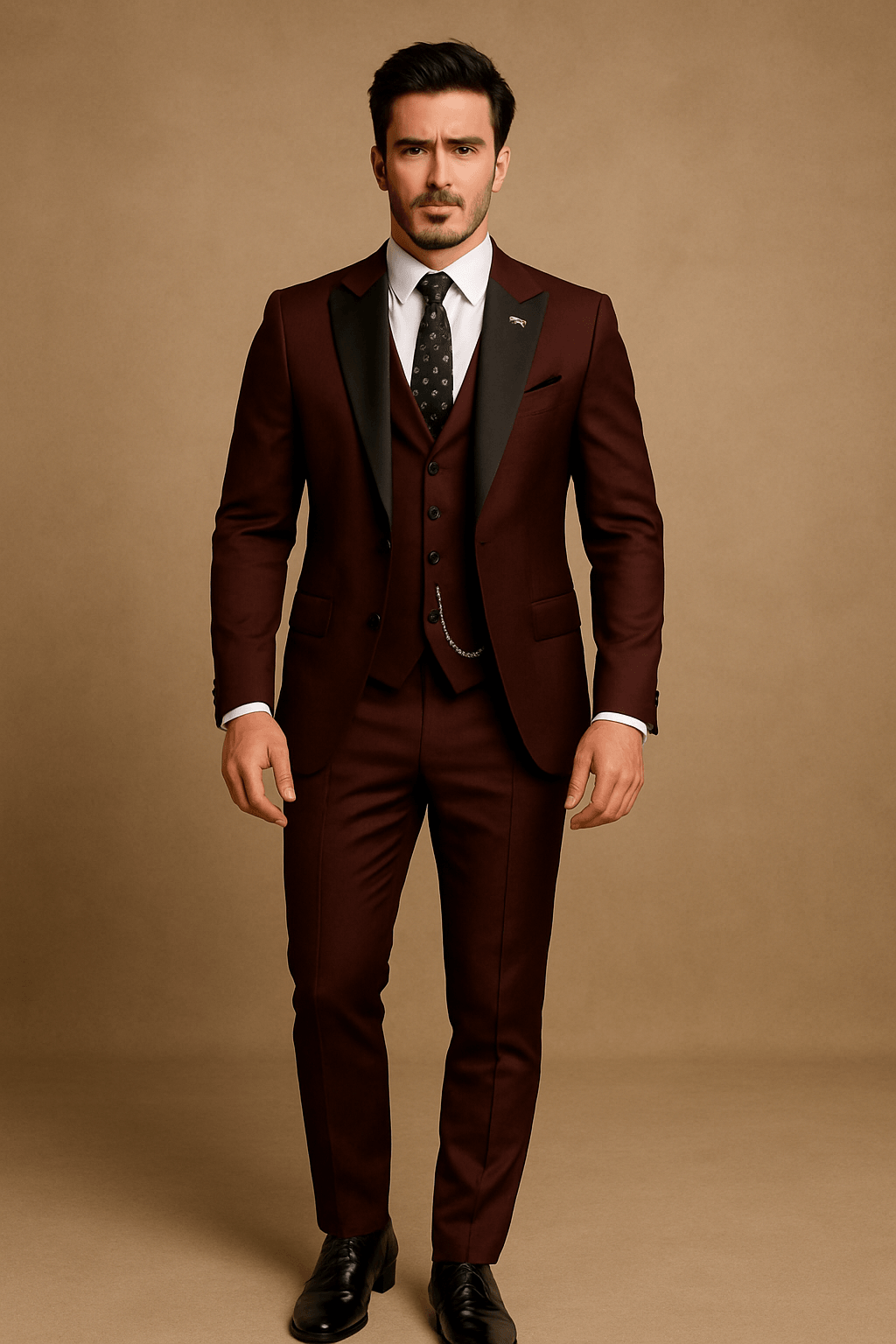 Men's Slim Fit Three-Piece Suit – Tailored Blazer Waistcoat Trousers