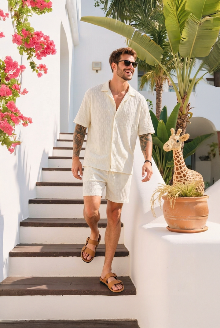 Men's Two Piece Set – Summer Shirt & Shorts | Breathable Casual
