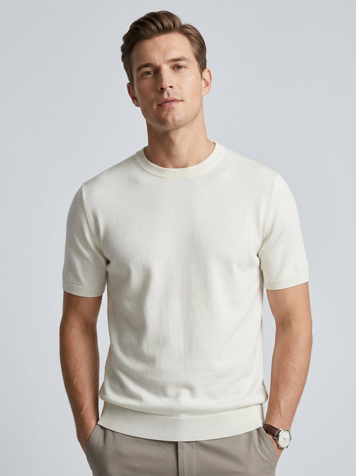 Men's Crew Neck T-Shirt – Smooth Knit Minimalist Fit
