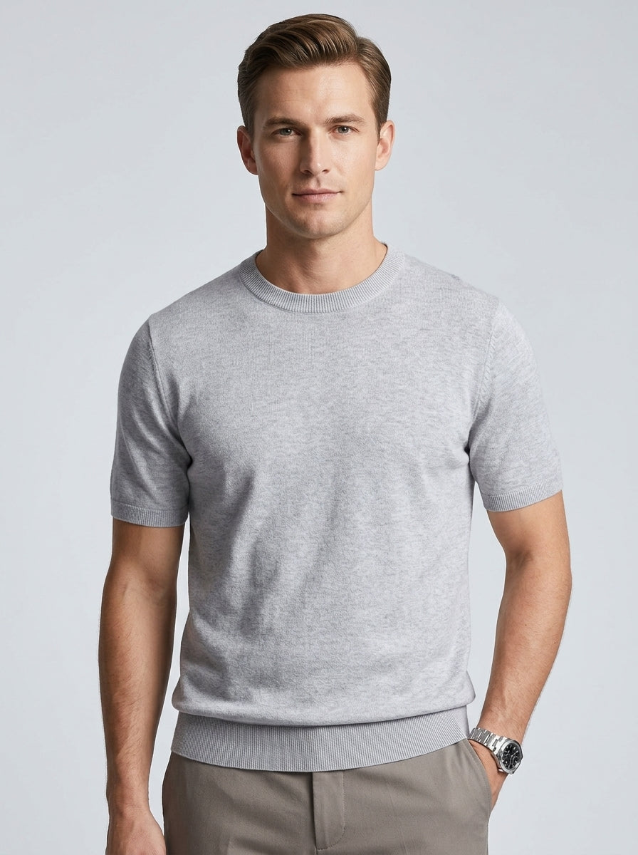 Men's Crew Neck T-Shirt – Smooth Knit Minimalist Fit