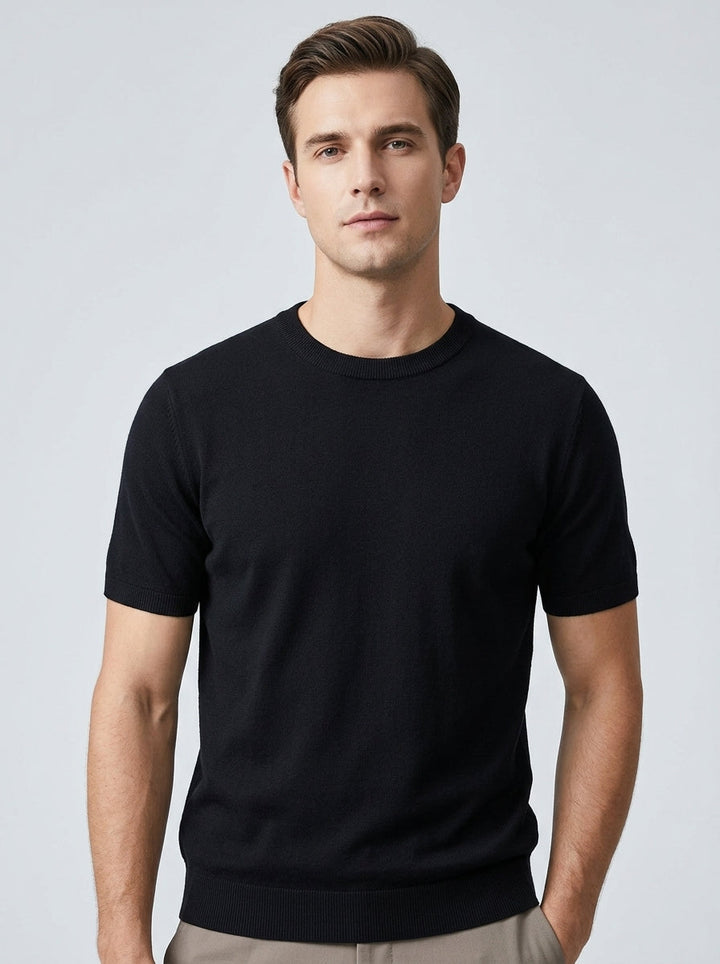 Men's Crew Neck T-Shirt – Smooth Knit Minimalist Fit
