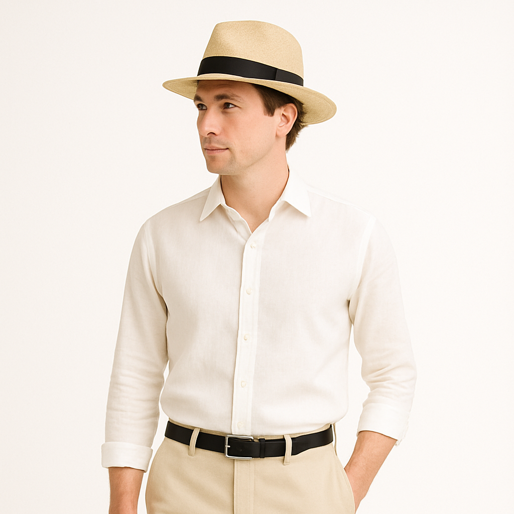 Men's Panama Hat Wide Brim – Structured Crown Artisan Handmade Style
