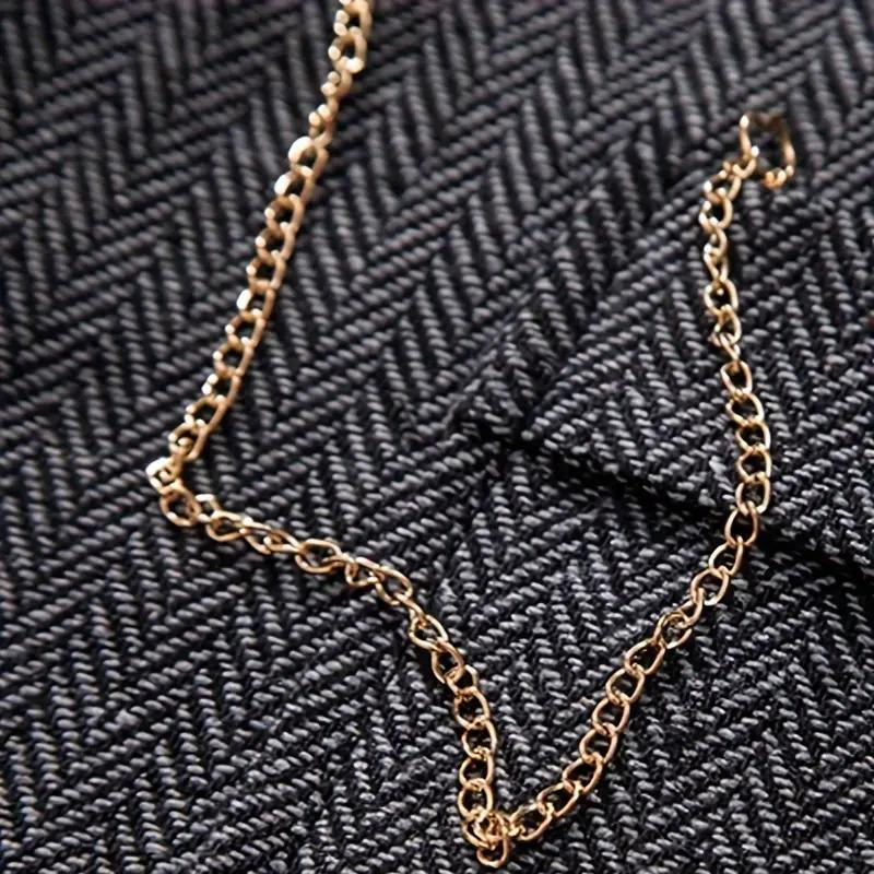 Men's Herringbone Waistcoat Lapel – Chain Detail Regular Fit All-Season