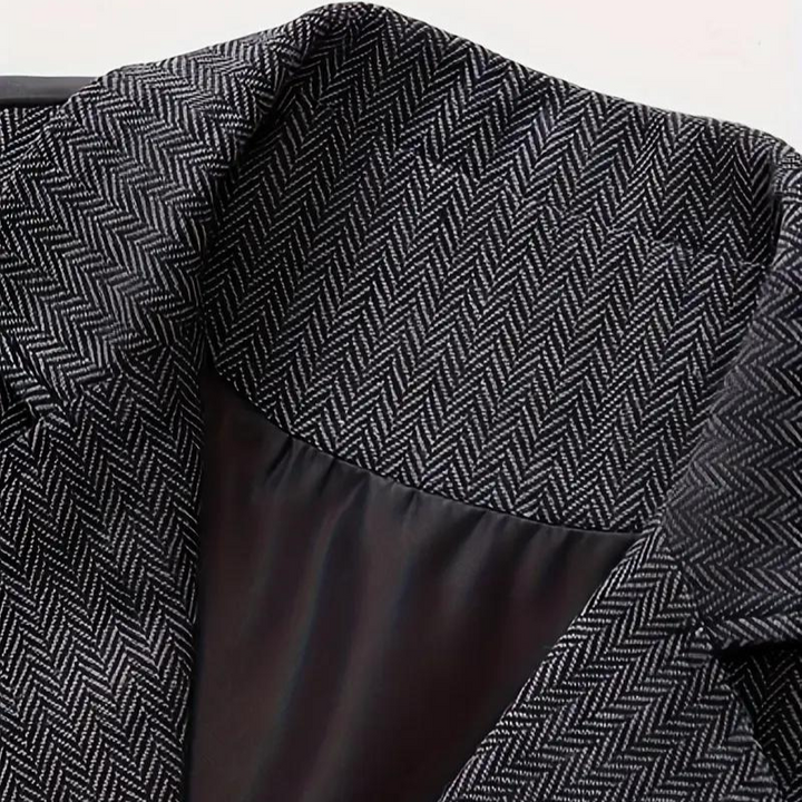 Men's Herringbone Waistcoat Lapel – Chain Detail Regular Fit All-Season
