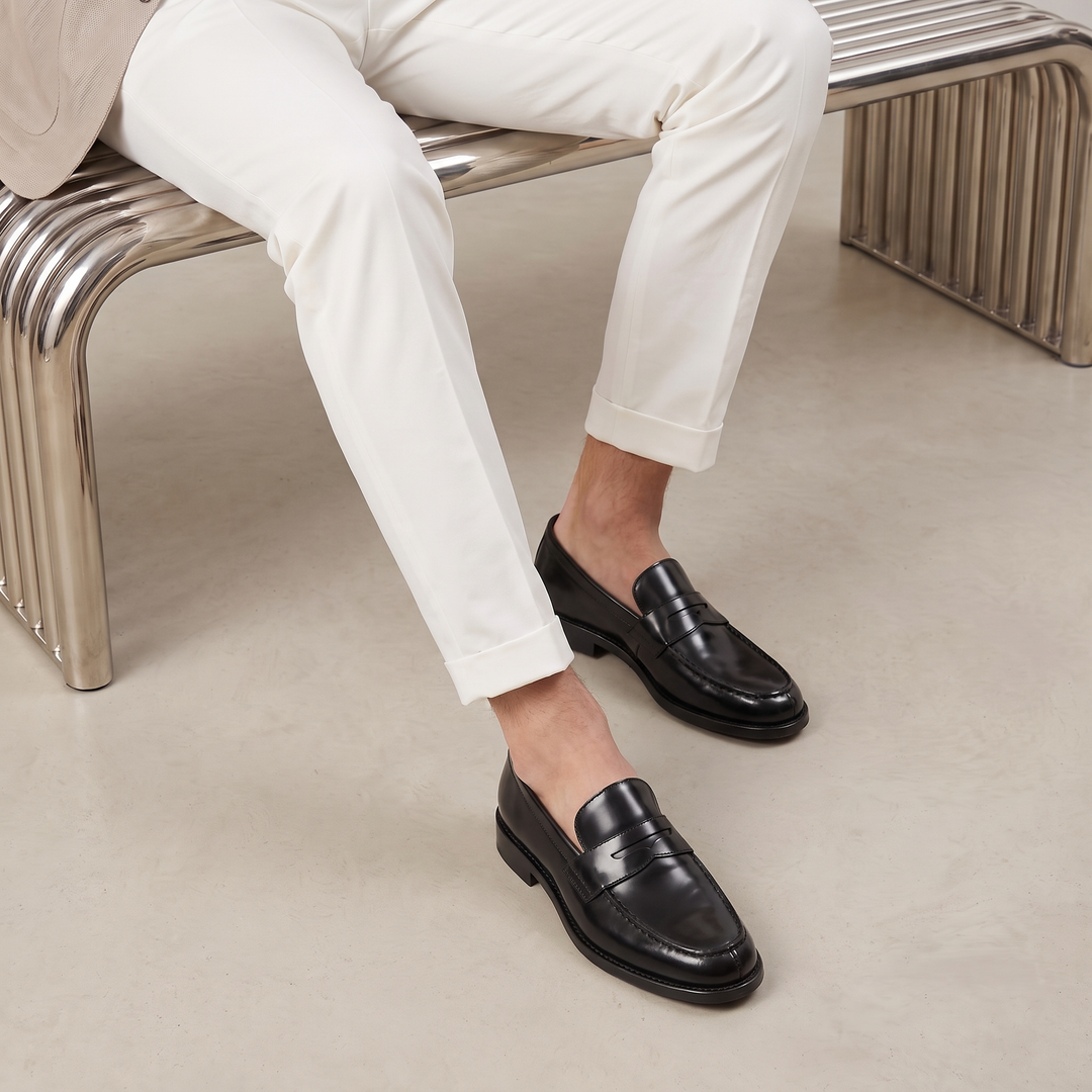 Penny Loafers Men – Slip-On Leather-Look Dress Shoe
