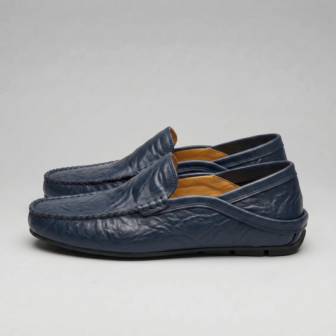 Men's Loafer – Leather Travel Shoe with Fold-Down Heel