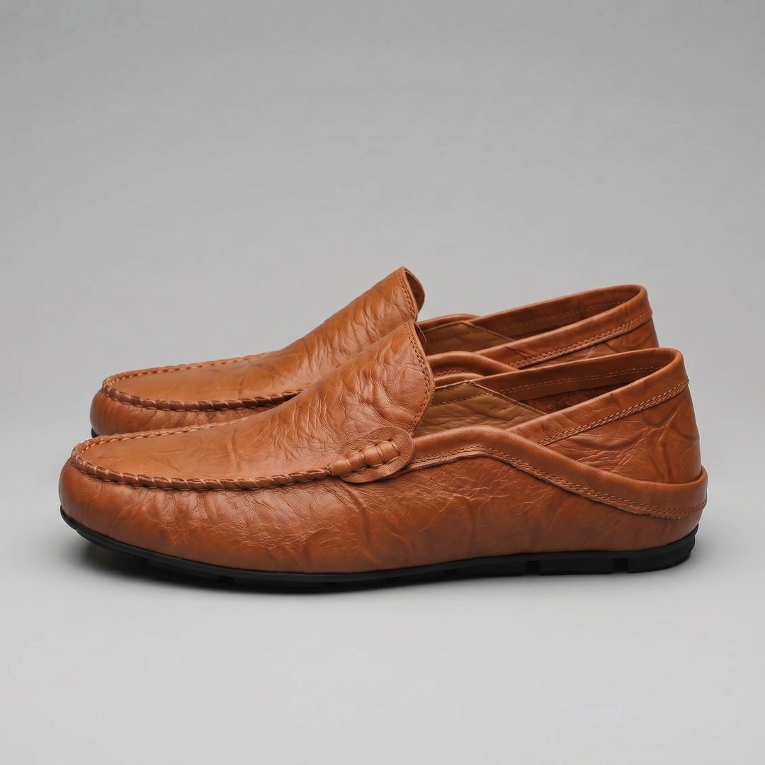 Men's Loafer – Leather Travel Shoe with Fold-Down Heel