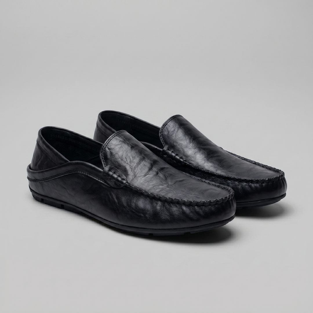Men's Loafer – Leather Travel Shoe with Fold-Down Heel